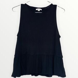 Wilfred | Aritzia Black Peplum Sleeveless Tank Top Size XS